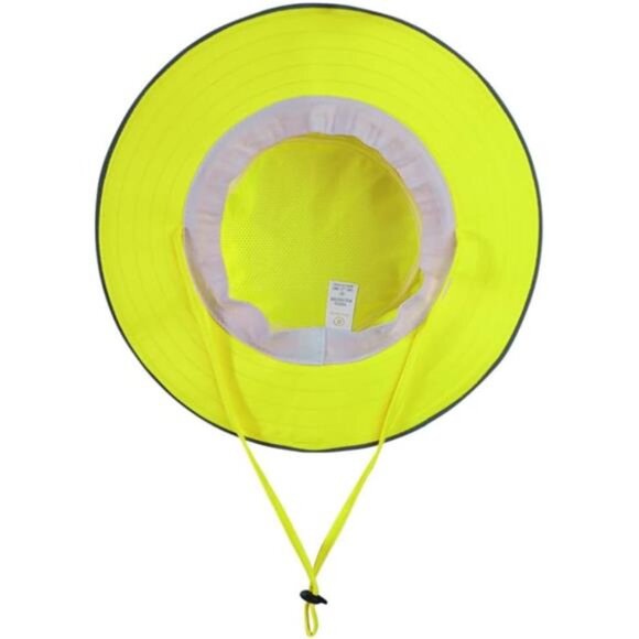 Unisex High Visibility Reflective Bucket Hat Mesh Wide Brim Work Safety Boonie - Picture 7 of 8